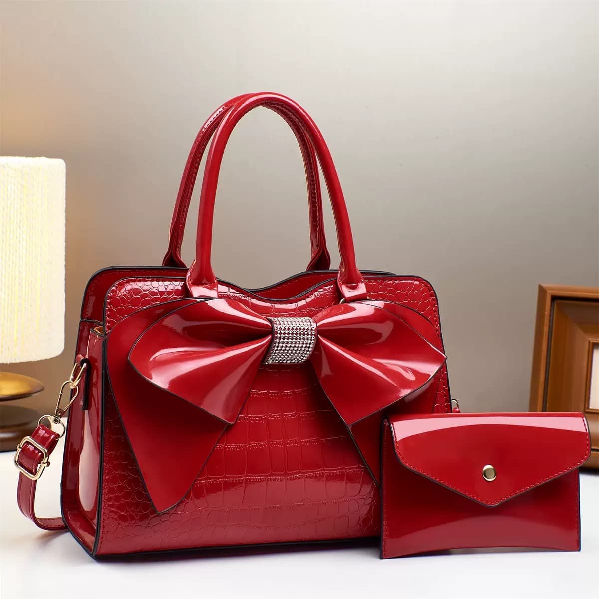Two-Piece Bow Mother-In-Law Bag New Style Elegant Texture Handbag Casual Women's Bag Cross-Border Bags