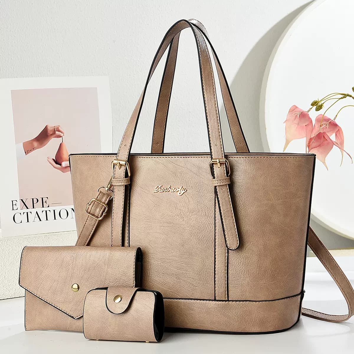 Three-Piece Bag Set Hot New Handbag Manufacturer Fashion Single Shoulder Crossbody Bag Simple and Elegant Foreign Trade