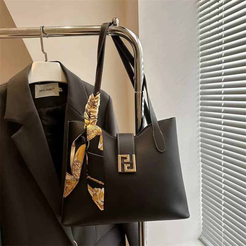 Wholesale Texted Hand Tote Bag Women's Bag 2025 Summer New Silk Scarf Bow Shoulder Bag Internet Trendy Underarm Bag