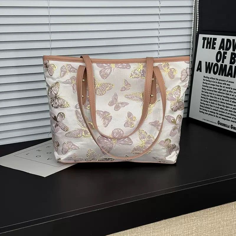 Large Capacity Bag Popular All-match High-end Tote Bag Women's Bucket Bag Fashion Class Commuter Butterfly Shoulder Bag