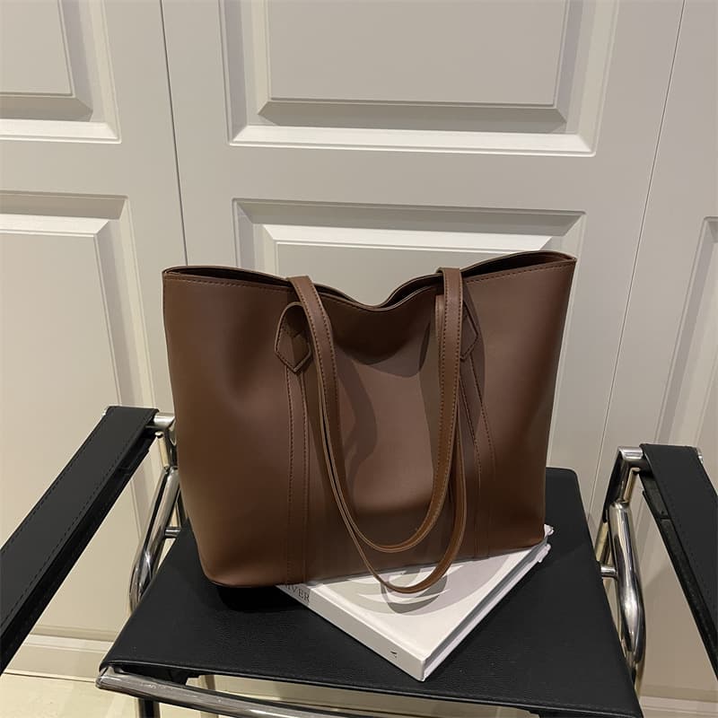 New Fashion Retro Korean Style Personalized Splicing Large Capacity Bag Women's Commuting Tote Bag Casual Shoulder Bag