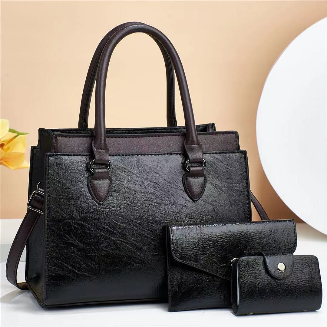 High-grade handbag foreign trade new fashion bag three-piece single shoulder bag large capacity temperament vintage women's bag