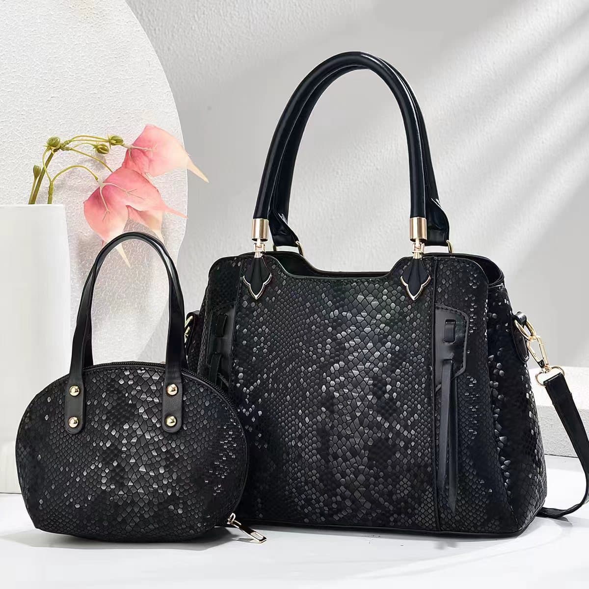 Handbag bag foreign trade snake pattern bag European and American trend foreign trade Taizhou women's bag texture PU shoulder bag