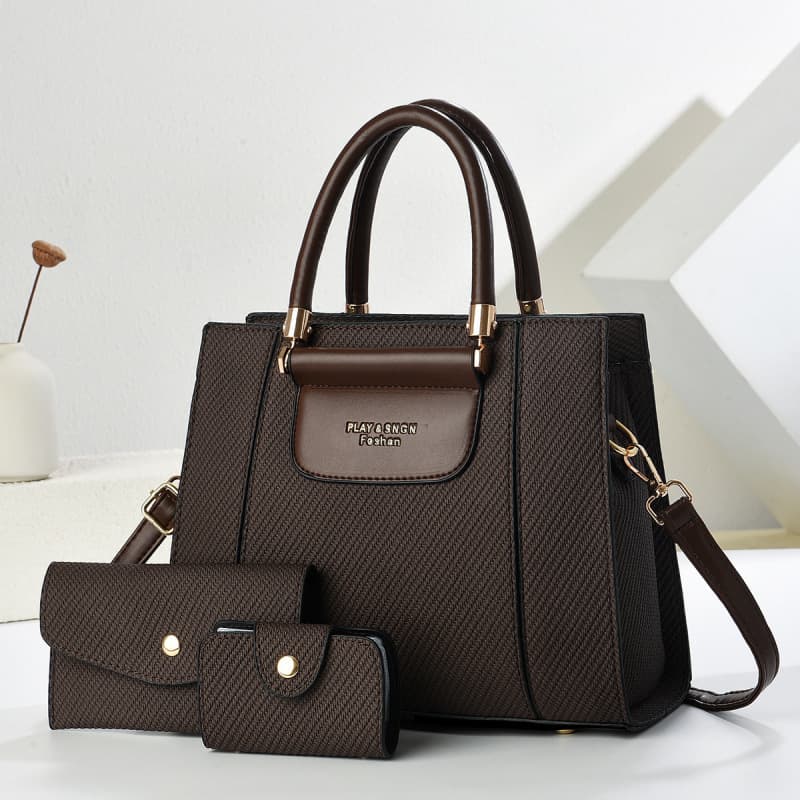 Three-Piece Set of Mother-In-Law Bags, Fashionable Texture, Women's Shoulder Bag, Large-Capacity Commuter Handbag, Versatile Cross-Body Bag Bags