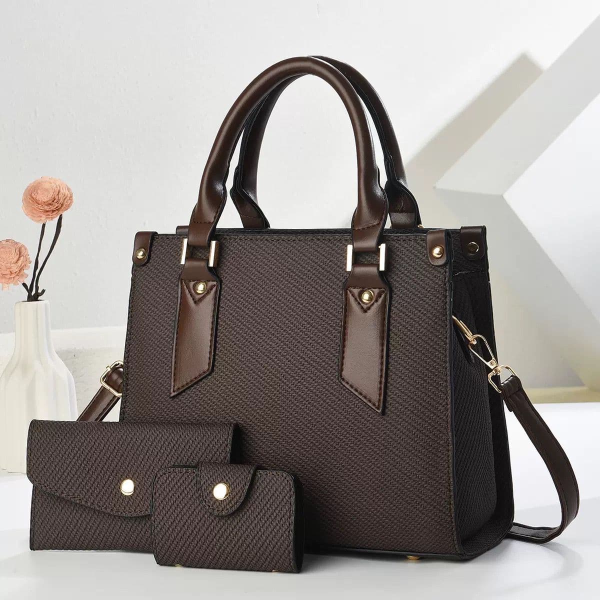 Three-Piece Set of Mother-In-Law Bags New Handbags for Women, Versatile Large Bags, Single Shoulder Fashion Crossbody Bags Handbag