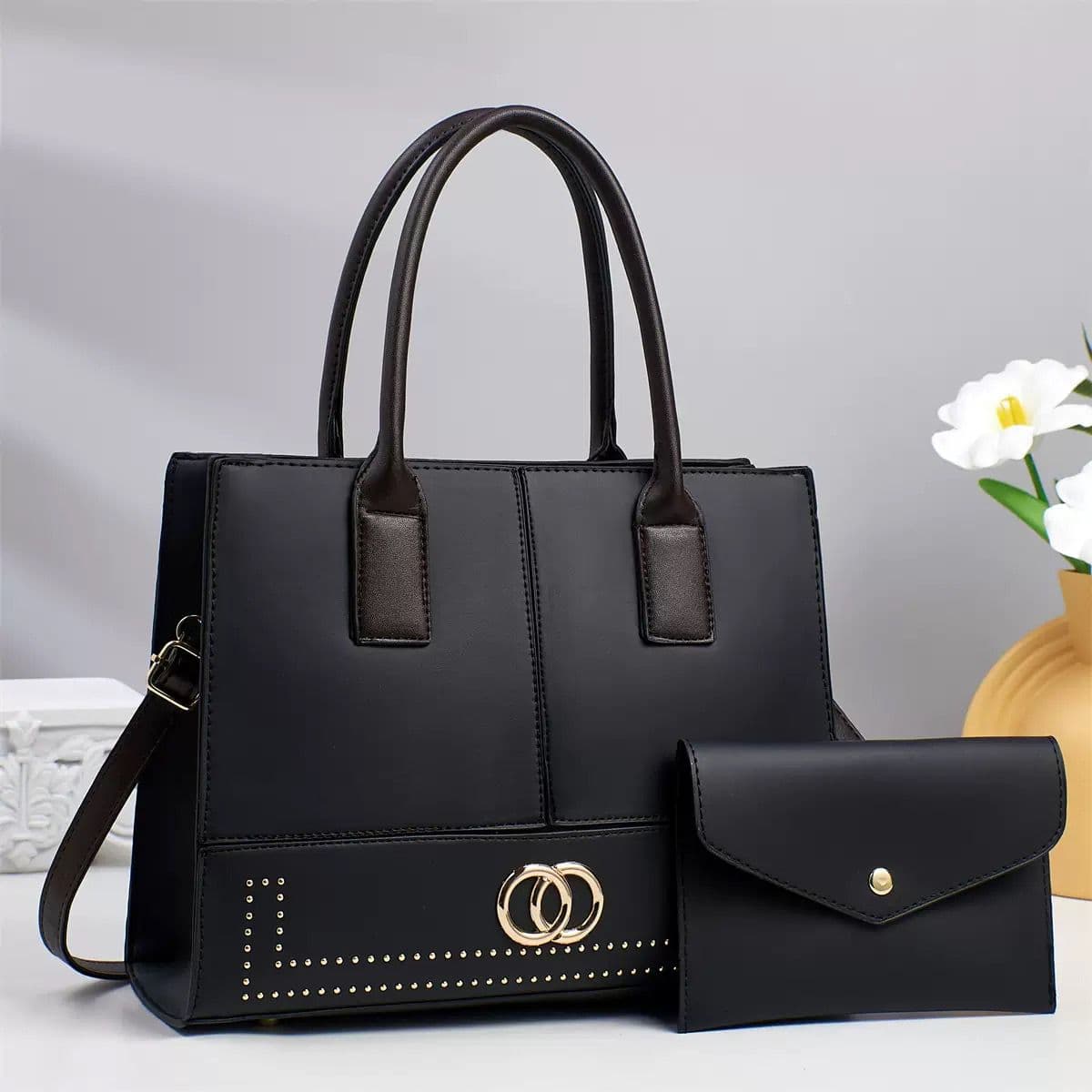 New Striped Color-Blocking Personality High-End Simple Versatile Tote Shoulder Handbag Cross-Border Texture Large Capacity Bag