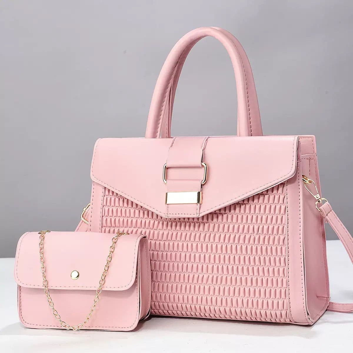 New color matching bag European and American fashion large capacity handbag simple texture shoulder messenger bag handbang