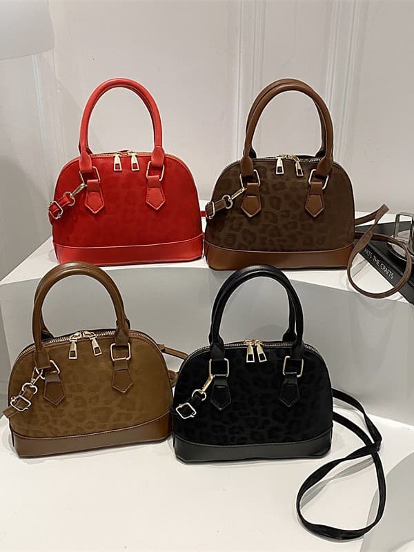 Cross-border retro bag female new European and American fashion leopard handbag wild big capacity shell bag handbag