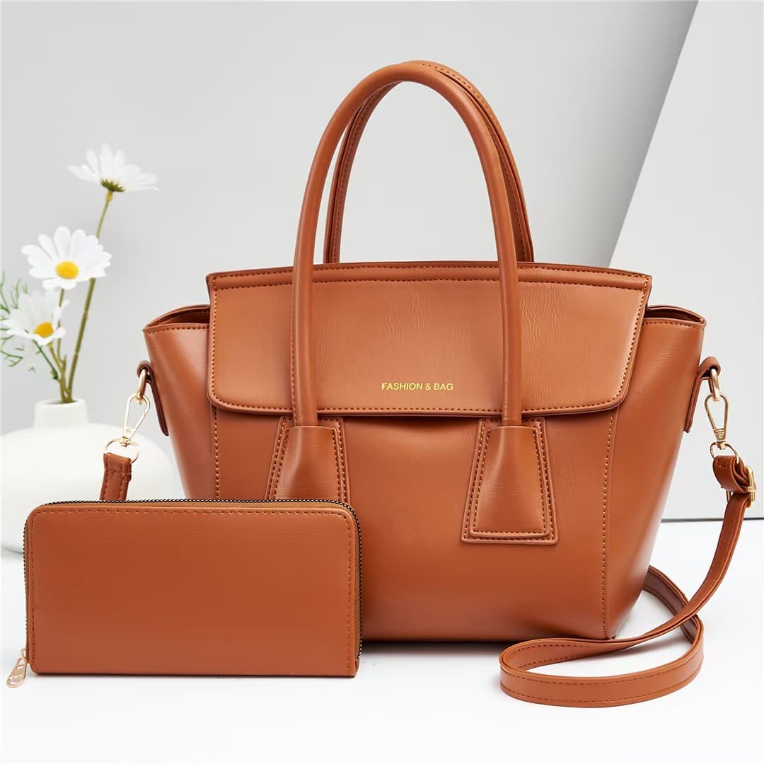 Foreign Trade In-Stock New Women's Trendy Handbag Two-Piece Set Vintage Shoulder Crossbody Women's Tote Bag