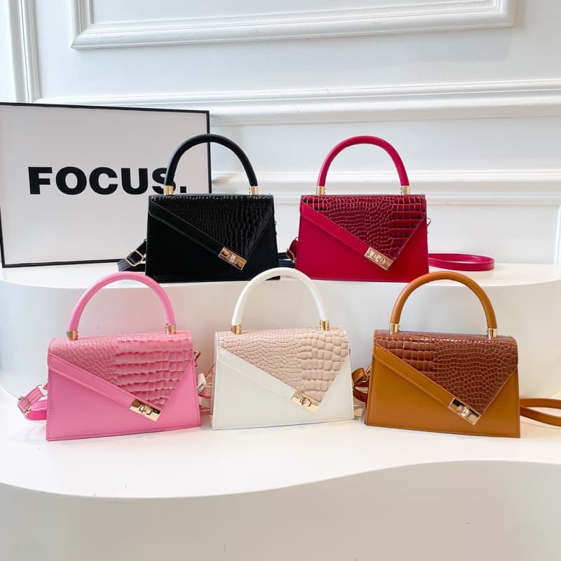 Korean Style Fashionable Texture Color Matching New Stone Pattern Commuting Casual Simple Western Style Crossbody Handheld Small Square Bag for Women