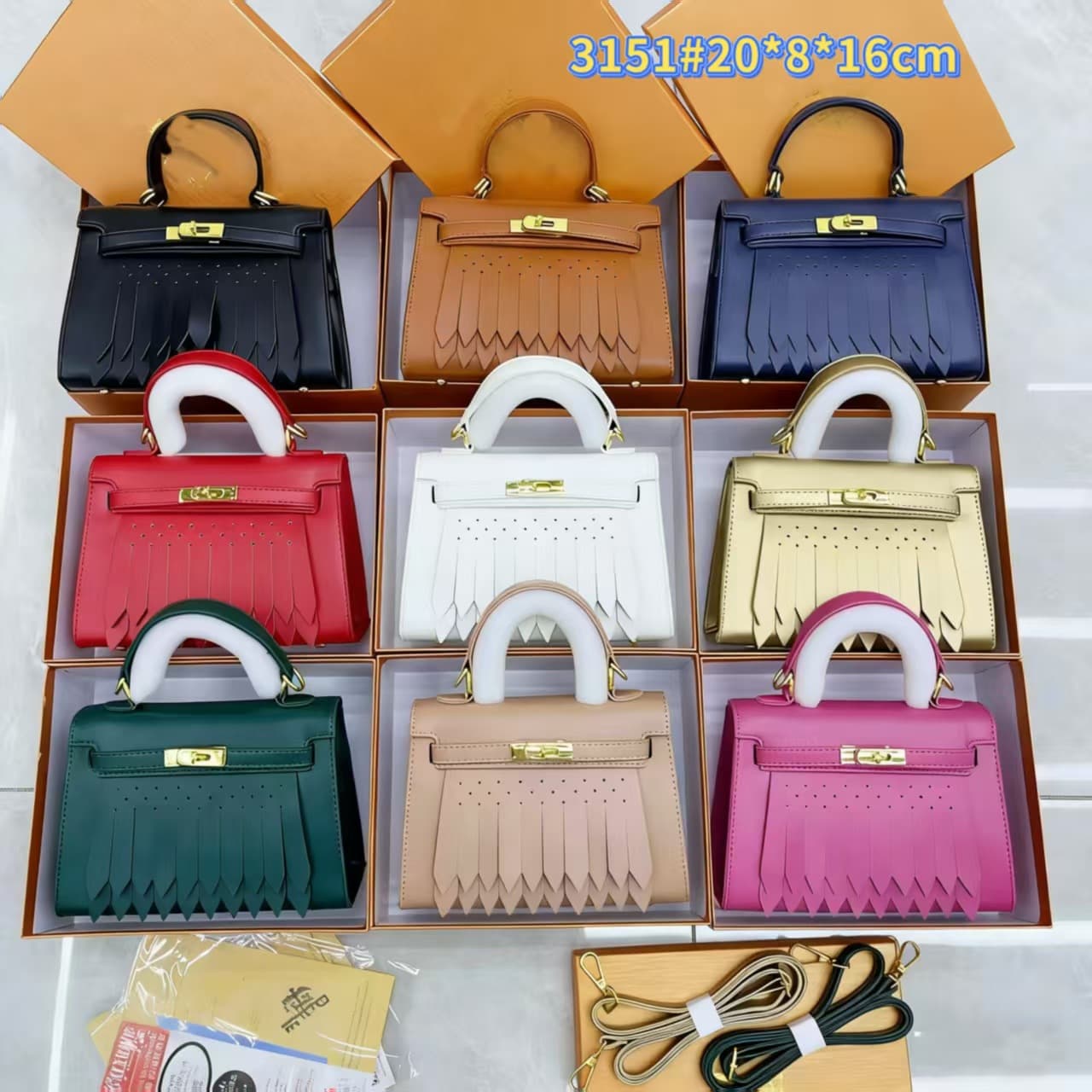 Fashion Kelly bag women's 2025 winter new fashion Korean version handbag with box shoulder bag cross-body bag high-end sense