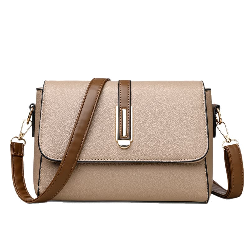 Small Square Bag for Women New Cross-Border Fashion Women's Shoulder Crossbody Bag with Contrasting Colors and Soft Leather Texture for Middle-Aged Moms