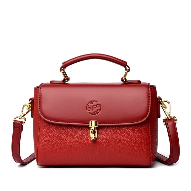 Outeruts letter small square bag new fashion lock doctor bag anti-theft small box leather handbag handbag