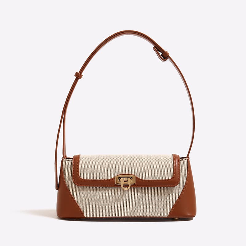 Bag French New Niche Design Women's Bag Contrast Color Commuter Underarm Fashion All-match Retro Baguette Shoulder Bag