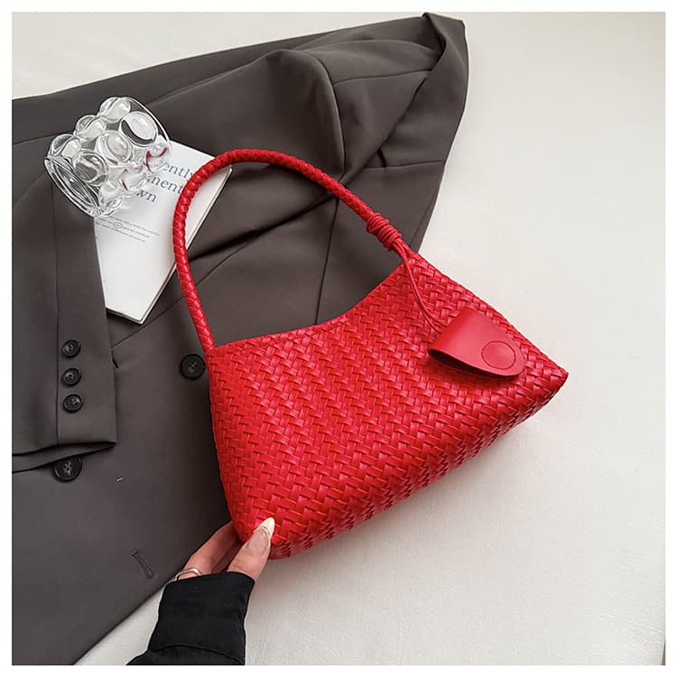 Korean niche hand-woven armpit bag women's casual fashion handbag mother bag large-capacity women's bag shoulder bag