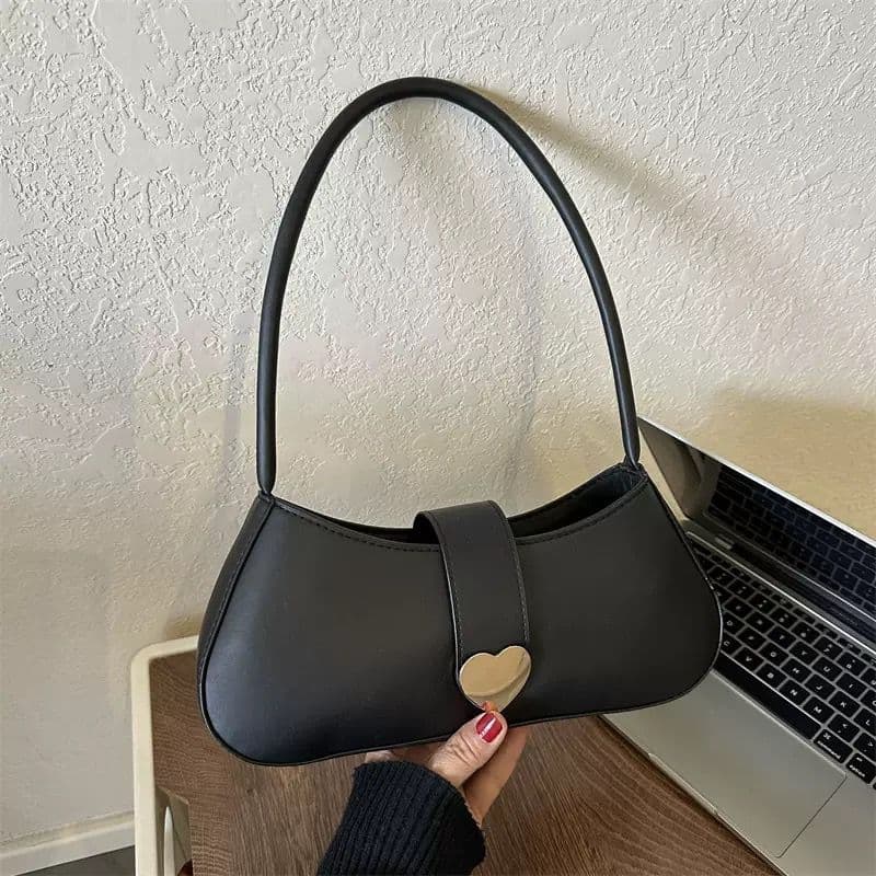 Women's simple commuter texture solid color underarm bag autumn western style this year's popular shoulder bag leisure bag tide