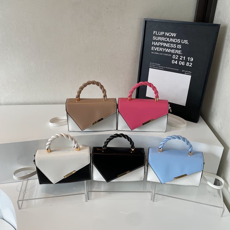 High-End Personalized Handbag for Women Summer New Fashion Contrasting Color Shoulder Bag Simple Accessible Luxury Crossbody Bag