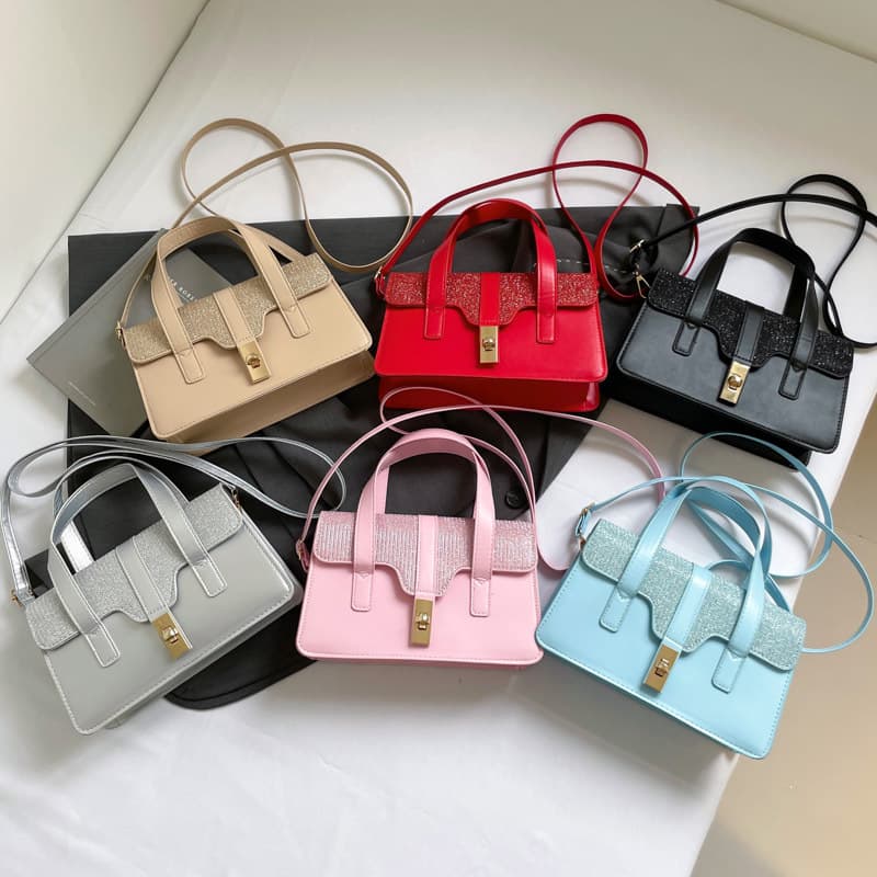 New Summer Style Splicing Contrasting Color Handbag Retro Simple Shoulder Bag Fashionable Stylish Ins Trendy Cross-Body Bag