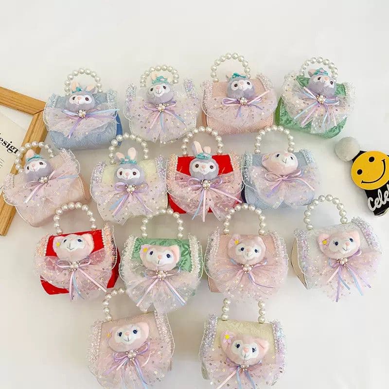 Children's Bag Stylish Cute Girls' Crossbody Bag Pearl Portable Princess Bag Plush Bear Mini Little Girl Coin Purse