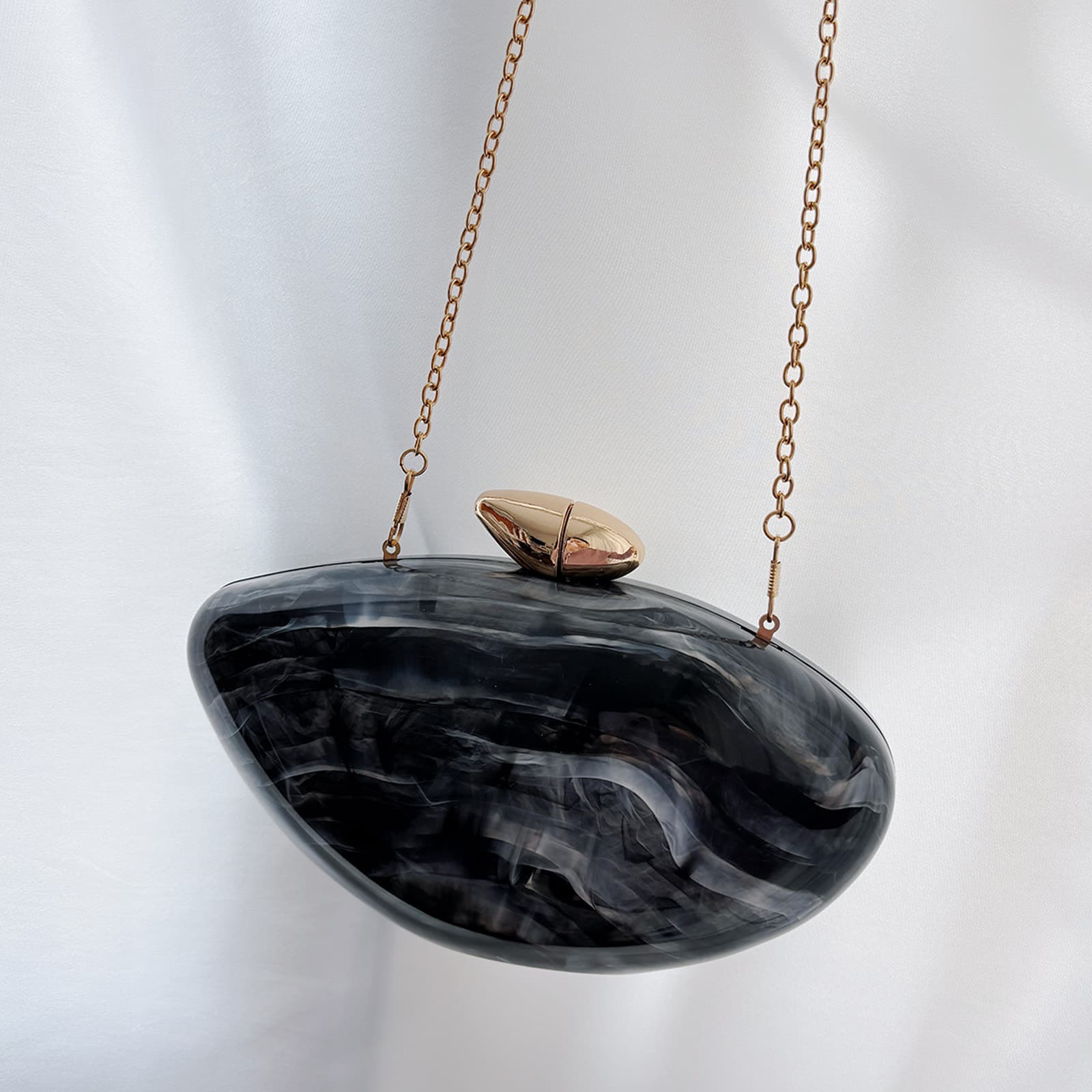 Cross-border New Dinner Bag Women's Fashionable Acrylic Clutch Oval Bag Chain Shoulder Bag