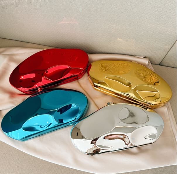 Niche Design Metal Acrylic Bag with Irregular Stone Shape, Clutch Bag, New Model, Cross-Border Fashion Exquisite Small Bag