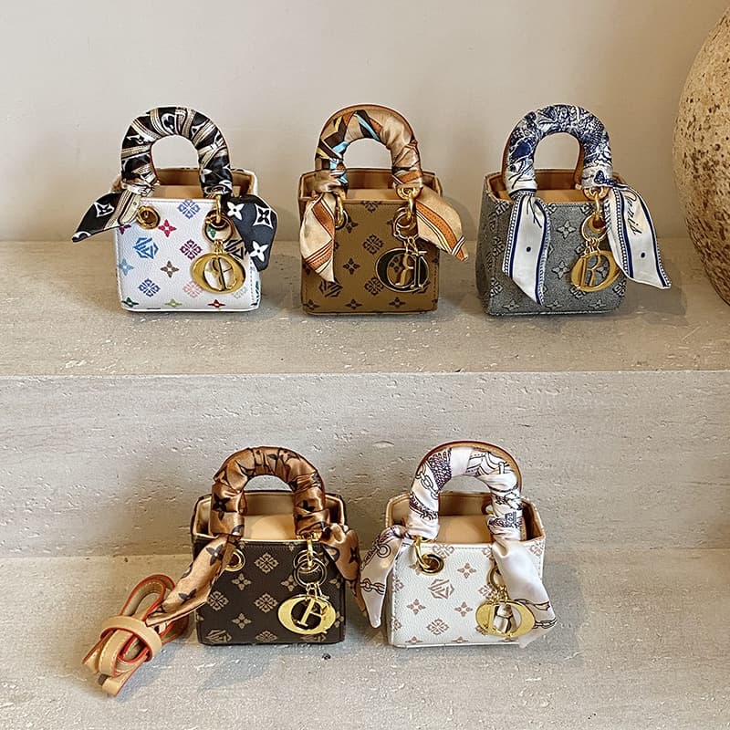 Korean Style Girls Shoulder Bag, Stylish Mini Silk Scarf, Kidsren's Handbag New Kidsren's Crossbody Bucket Bag