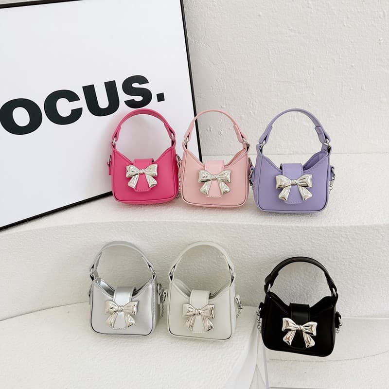 Children's Bag Summer New Arrival Bow Stylish Shoulder Bag Little Girl's Cute Coin Purse Mini Princess Handbag