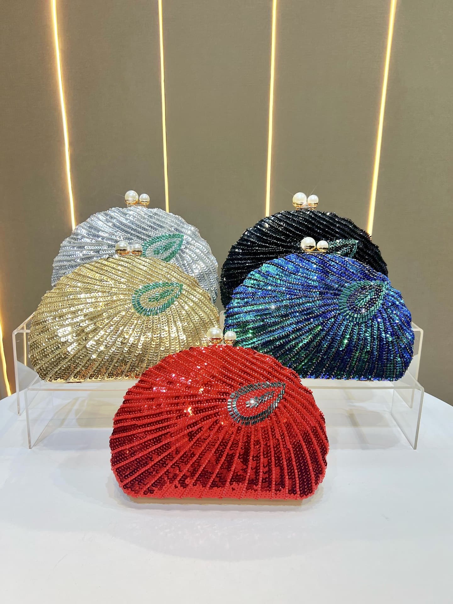 Cross-Border Dinner Bag, Beaded Embroidered Bag, Shoulder Crossbody Bag, Celebrity Cheongsam Dress Clutch Bag, Versatile Sequined Evening Bag