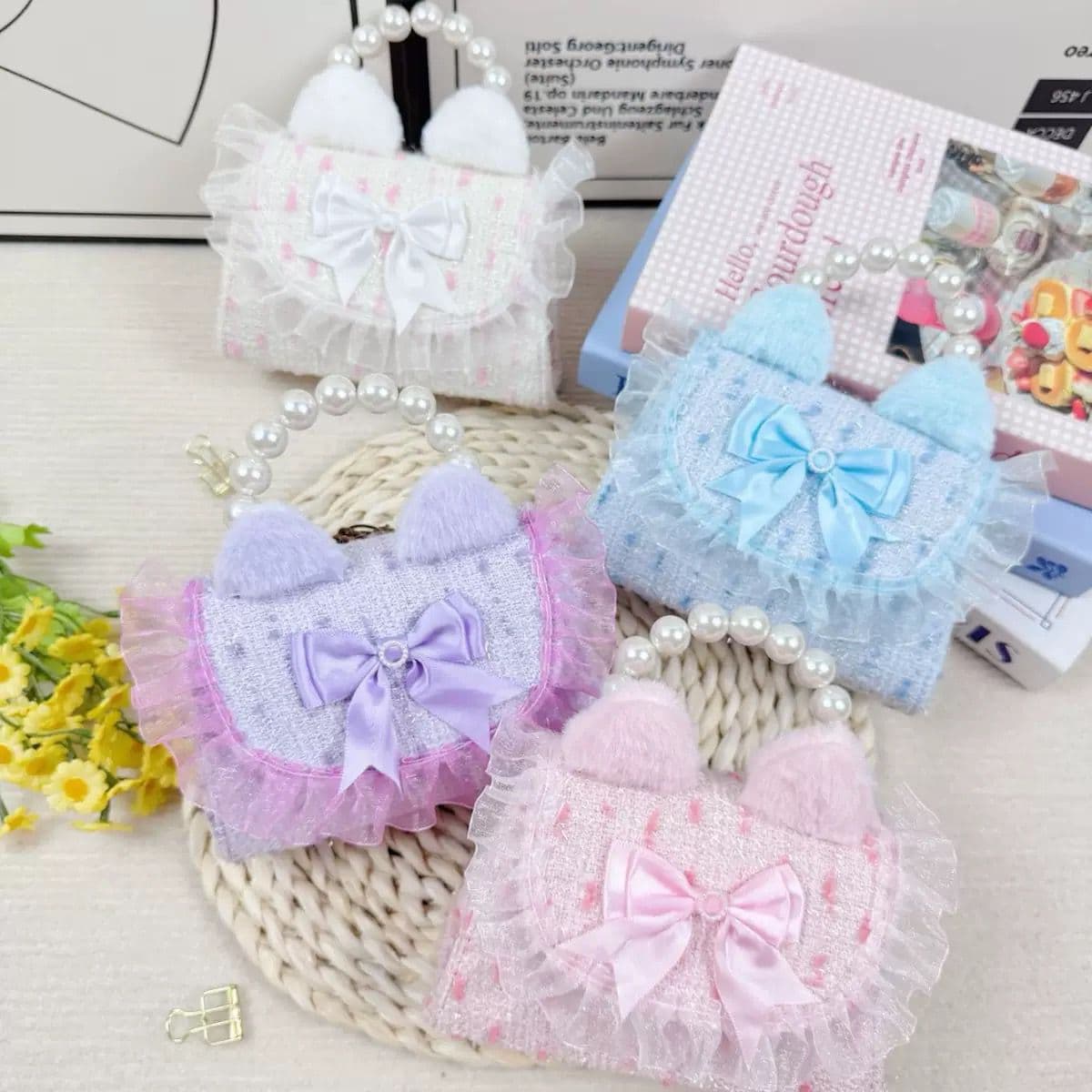 Children's Bags, Cute Girls' Crossbody Bags, Butterfly Pearl Handbags, Little Girls' Cartoon Princess Rabbits, Versatile