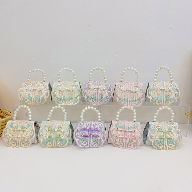 Fresh and sweet antique children's handbag car stitching girl messenger bag cute cartoon western style lace shoulder bag