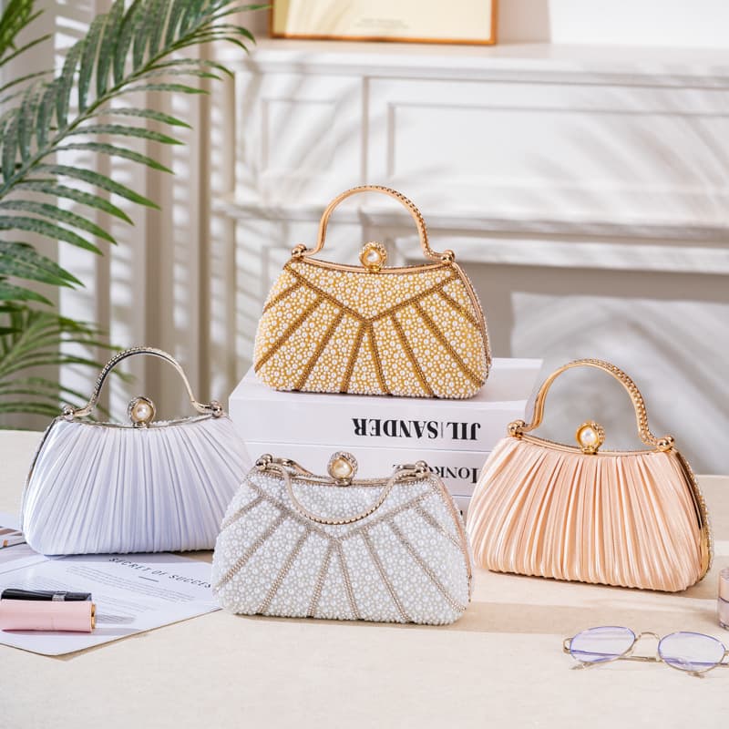 Cross-border Ms. Pearl Banquet Dress inlaid Handbag Vintage Cheongsam Regiment Tacks Pack Ying Shoulder Bag